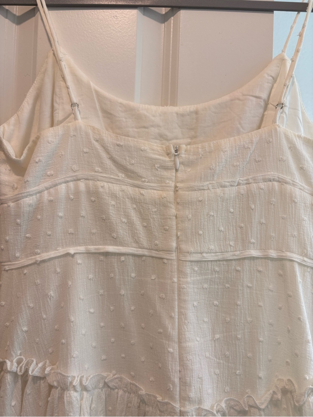 White Tiered Spaghetti Strap Dress - Picture 4 of 5